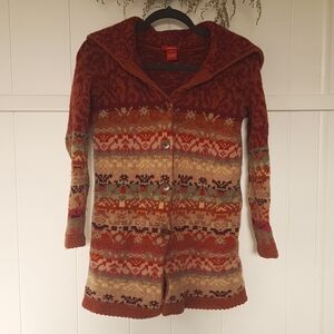 Sundance Copenhagen Faire Isle Cardigan Sweater Coat PS